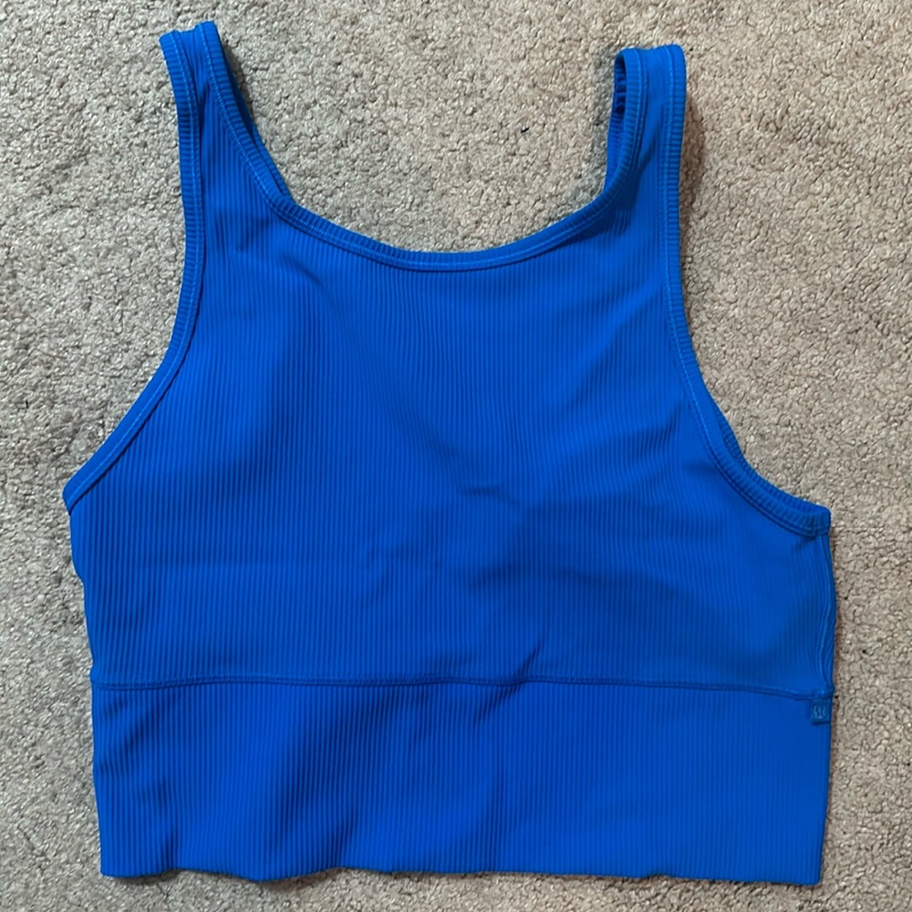 lululemon athletica Ribbed Crop Tank Top in Bright Blue